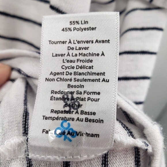 Talbots Striped Short Sleeve T Shirt Womens 2x Nautical Button Accent Scoop Neck - Picture 6 of 12